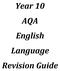Year 10 AQA English Language Revision Guide