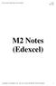 For use only in [the name of your school] 2014 M2 Note. M2 Notes (Edexcel)