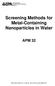 Screening Methods for Metal-Containing Nanoparticles in Water APM 32