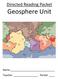 Directed Reading Packet. Geosphere Unit. Name: Teacher: Period: