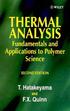 Thermal Analysis. Fundamentals and Applications to Polymer Science. Second Edition