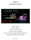 CEM 333 Instrumental Analysis