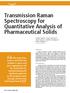 Transmission Raman Spectroscopy for Quantitative Analysis of Pharmaceutical Solids