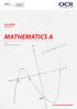 AS LEVEL. Mathematics A AS LEVEL. Specification MATHEMATICS A. H230 For first assessment in ocr.org.uk/aslevelmaths