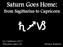 Saturn Goes Home: from Sagittarius to Capricorn SVB