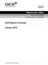 GCE. Mathematics (MEI) OCR Report to Centres. January Advanced GCE A Advanced Subsidiary GCE AS