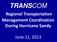 TRANSCOM. Regional Transportation Management Coordination During Hurricane Sandy. June 11, 2013