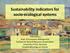 Sustainability indicators for socio-ecological systems