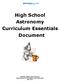 High School Astronomy Curriculum Essentials Document