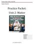 Practice Packet: Unit 2: Matter