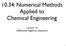 10.34: Numerical Methods Applied to Chemical Engineering. Lecture 19: Differential Algebraic Equations