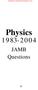Physics JAMB Questions