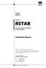 RSTAB. Structural Analysis and Design Dynamic Analysis. Verification Manual. Ing. Software Dlubal Am Zellweg 2 D Tiefenbach
