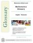 Glossary. Mathematics Glossary. Elementary School Level. English / Romanian