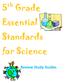 5 th Grade Essential Standards for Science
