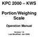 KPC 2000 KWS. Portion/Weighing Scale. Operation Manual
