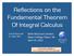 Reflections on the Fundamental Theorem Of Integral Calculus