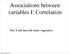 Associations between variables I: Correlation