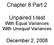 Chapter 8 Part 2. Unpaired t-test With Equal Variances With Unequal Variances
