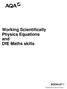 Working Scientifically Physics Equations and DfE Maths skills BOOKLET 1