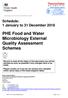 PHE Food and Water Microbiology External Quality Assessment Schemes