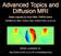 Advanced Topics and Diffusion MRI