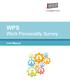 WPS Work Personality Survey. User Manual