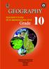GEOGRAPHY GRADE 10. (To be implemented from 2015)