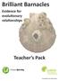 Brilliant Barnacles. Teacher s Pack. Evidence for evolutionary relationships. Cover image The Linnean Society