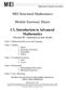 Module Summary Sheets. C1, Introduction to Advanced Mathematics (Version B reference to new book)