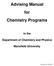 Advising Manual for Chemistry Programs