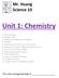 Unit 1: Chemistry. Mr. Huang Science 10. This note package belongs to