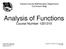 Analysis of Functions