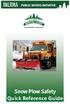 Snow Plow Safety Quick Reference Guide
