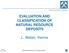 EVALUATION AND CLASSIFICATION OF NATURAL RESOURCE DEPOSITS. L. Weber, Vienna