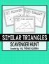 SIMILAR TRIANGLES SCAVENGER HUNT. Created by: ALL THINGS ALGEBRA