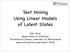 Text Mining Using Linear Models of Latent States