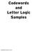 Codewords and Letter Logic Samples