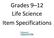 Grades 9 12 Life Science Item Specifications
