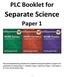 PLC Booklet for. Separate Science. Paper