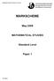 M08/5/MATSD/SP1/ENG/TZ1/XX/M+ MARKSCHEME. May 2008 MATHEMATICAL STUDIES. Standard Level. Paper pages