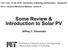 Some Review & Introduction to Solar PV