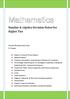 Mathematics. Number & Algebra Revision Notes For Higher Tier. Thomas Whitham Sixth Form S J Cooper