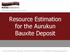 Resource Estimation for the Aurukun Bauxite Deposit