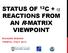 STATUS OF 12 C + a REACTIONS FROM AN R-MATRIX VIEWPOINT RICHARD DEBOER TRENTO, ITALY 2013