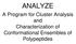 ANALYZE. A Program for Cluster Analysis and Characterization of Conformational Ensembles of Polypeptides
