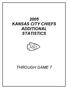 2005 KANSAS CITY CHIEFS ADDITIONAL STATISTICS THROUGH GAME 7