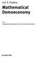 Yuri S. Popkov. Mathematical. Demoeconomy. Integrating Demographic and Economic Approaches DE GRUYTER