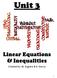 Unit 3. Linear Equations & Inequalities. Created by: M. Signore & G. Garcia