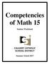 Competencies of Math 15. Student Workbook